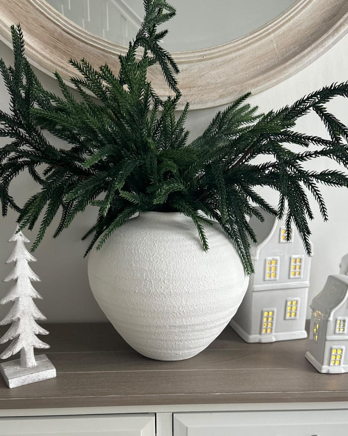 Regola Matt White Stone Vase