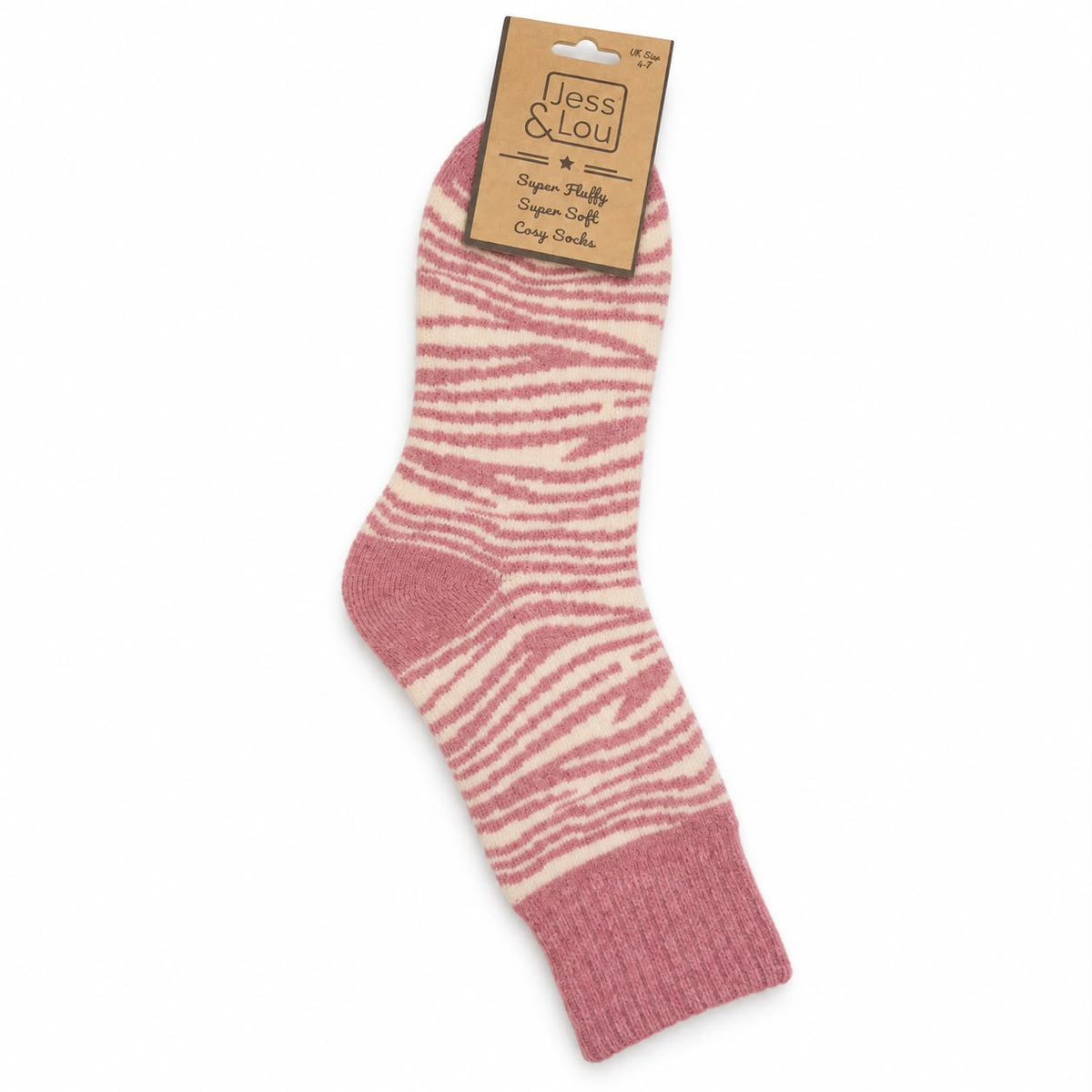 Pink Zebra Print Cosy Socks