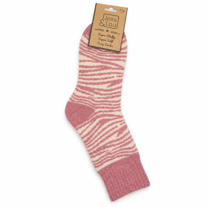 Pink Zebra Print Cosy Socks