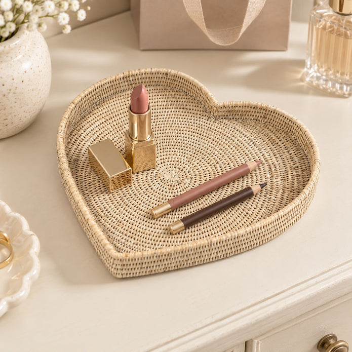 Wickham Rattan Heart Tray