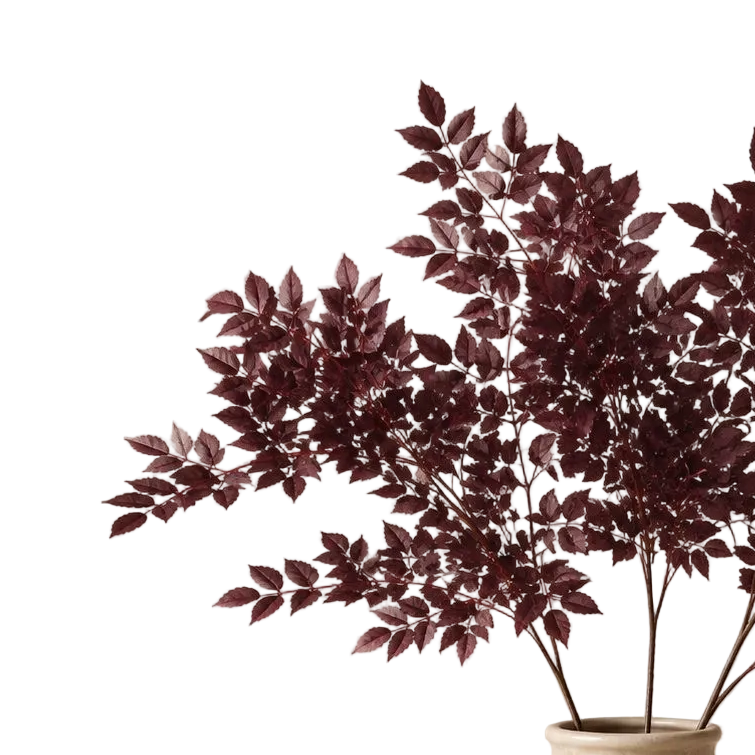 Artificial Burgundy Leaf Foliage Stem