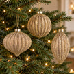 Gold Glass Glitter Bauble