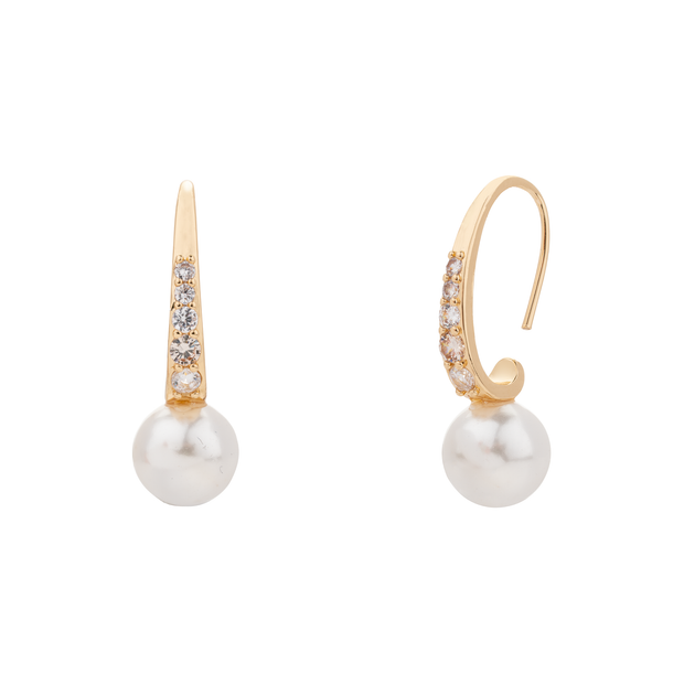 Audrey Mother of Pearl Cubic Zirconia Post Earrings