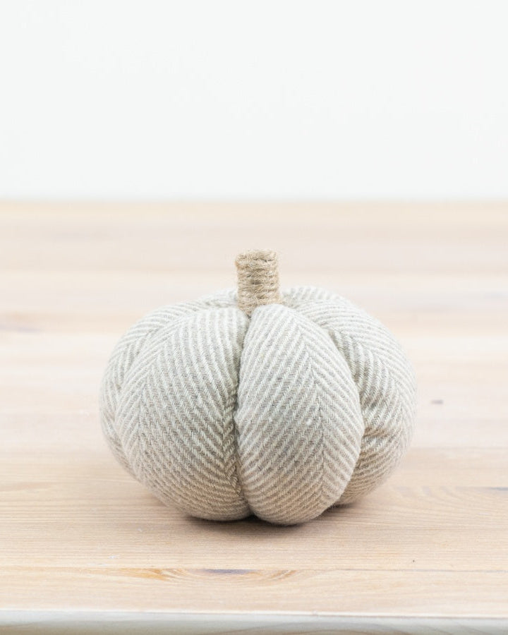 Neutral Fabric Herringbone Pumpkin