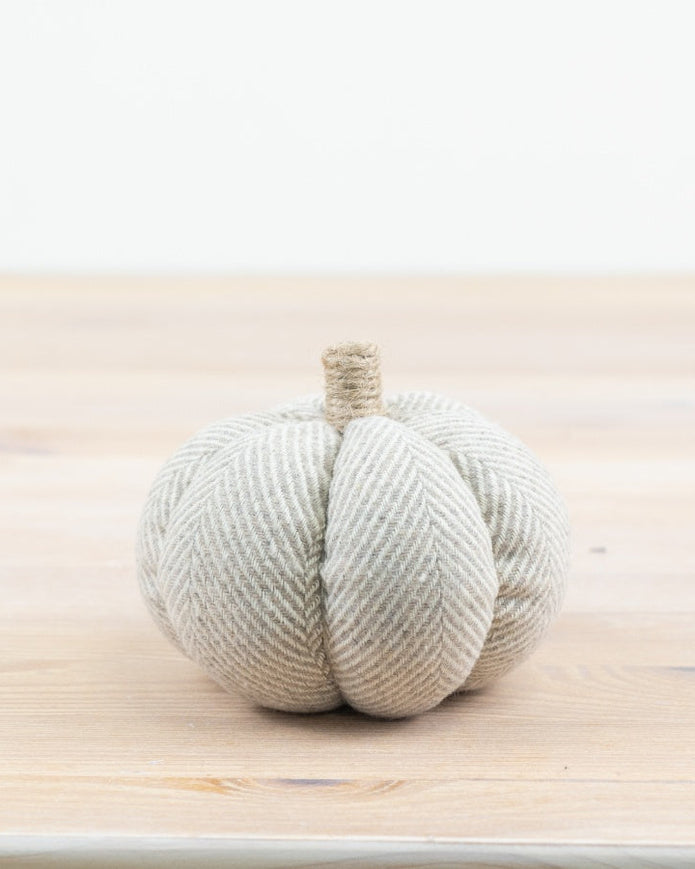 Neutral Fabric Herringbone Pumpkin