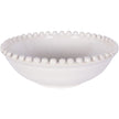 Round Large Matt White Bobble Edged Bowl