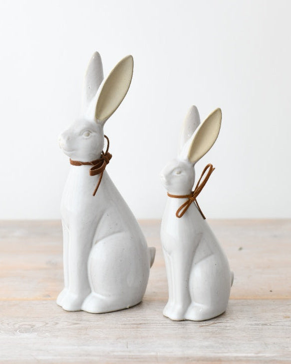 White Sitting Rabbit Ornament