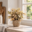 Autumnal Beige Foliage Plant In a Seagrass Planter