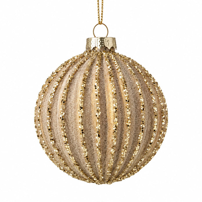 Gold Glass Glitter Bauble