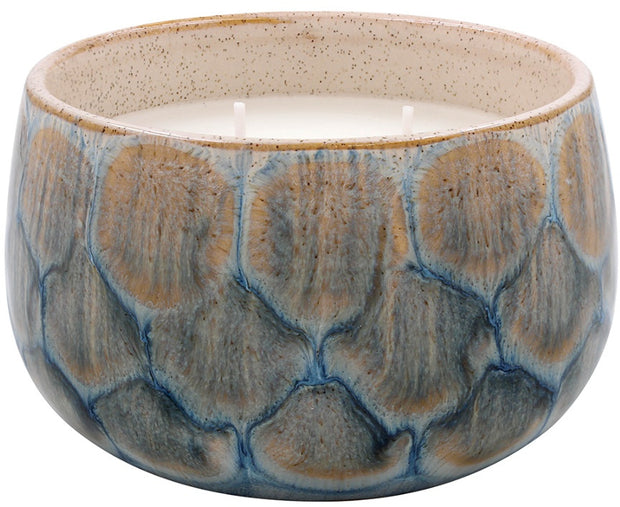 Blue Reactive Glaze Wax Candle Pot