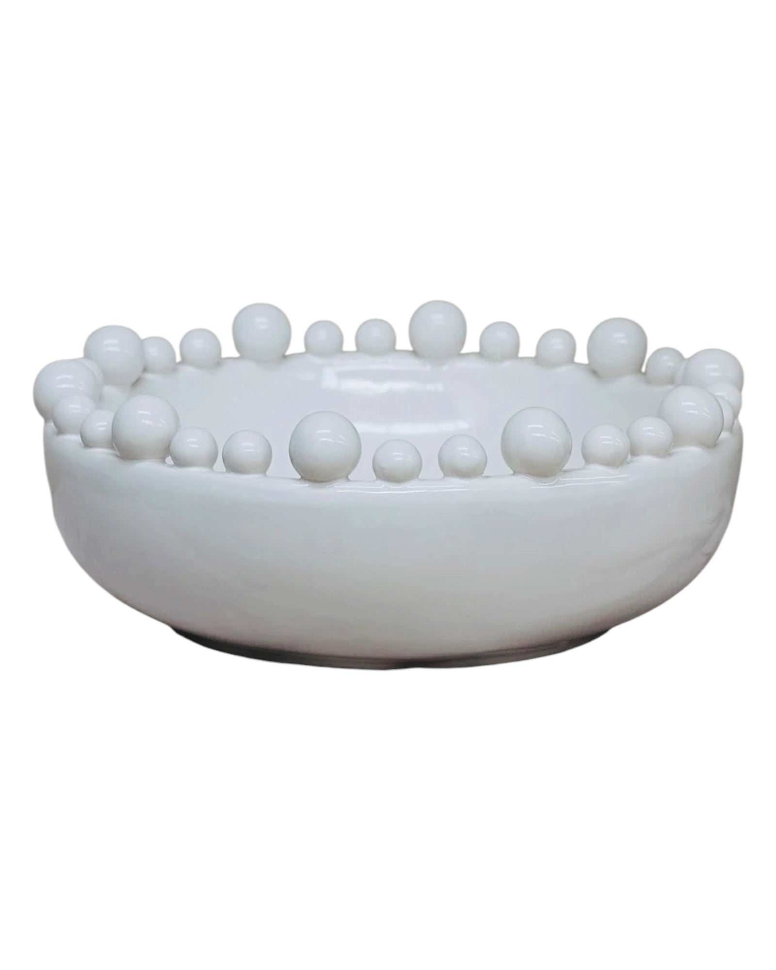 Extra Large White Bobble Edged Bowl