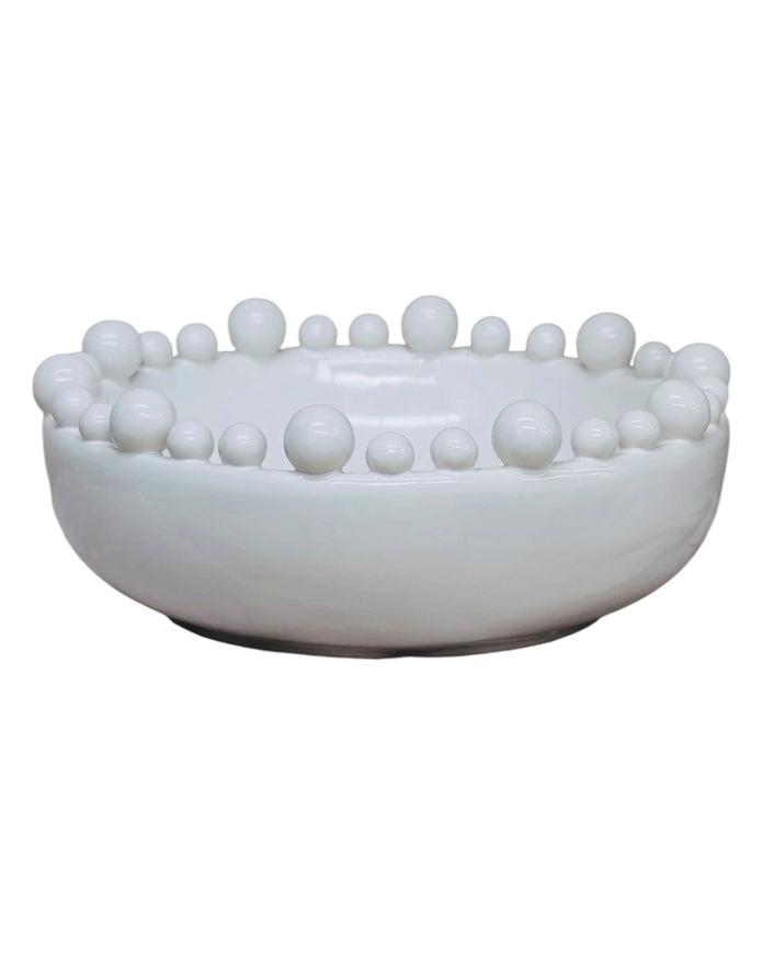 Extra Large White Bobble Edged Bowl