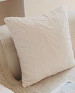 Ivory cream leaf embossed cushion cover by Starlight Express, soft furnishings with elegant leaf pattern and textured design.