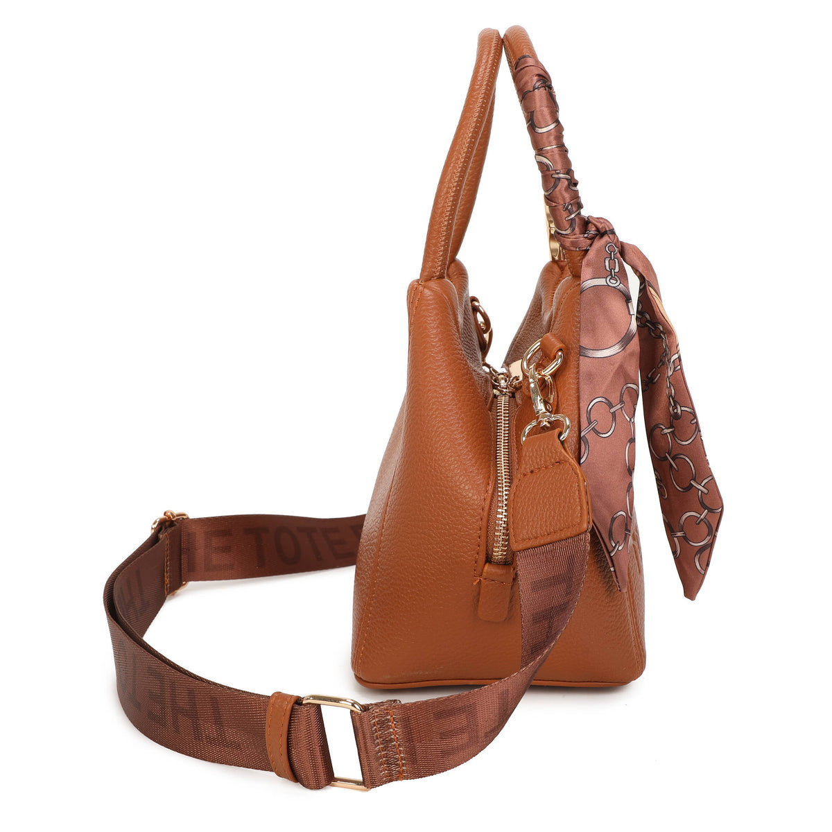 Chocolate brown Jamie Bags tote grab bag with sturdy handles and spacious interior, perfect for accessories and everyday use.