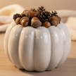 White Ceramic Pumpkin Plant Pot