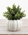 White Ceramic Pumpkin Plant Pot