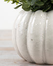 White Ceramic Pumpkin Plant Pot