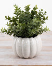White Ceramic Pumpkin Plant Pot