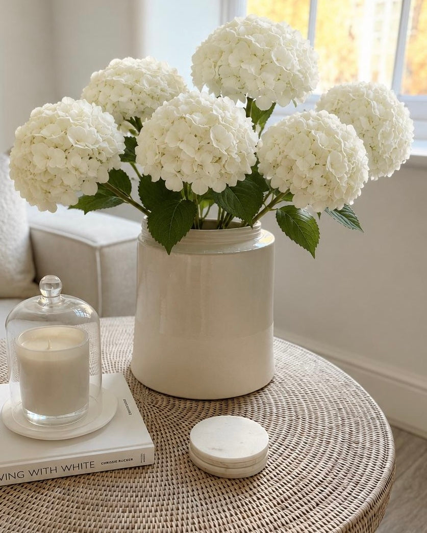 Artificial Tall Soft White Hydrangea Stem
