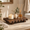 Dark Wood Scallop Riser Tray