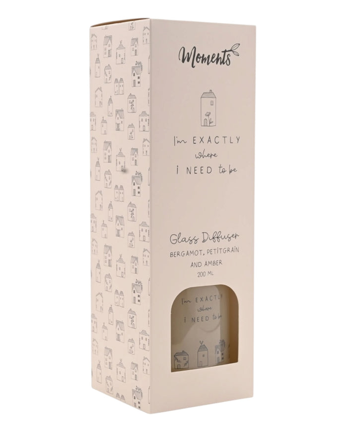 Beige Moments Clear Glass Reed Diffuser - Where I Need To Be