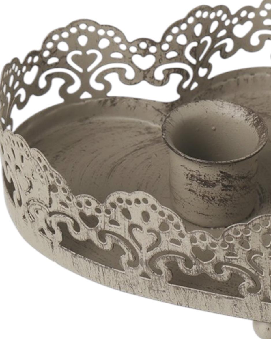 Metal Heart Candle Holder for home décor, featuring a stylish heart design in a sleek metal finish.
