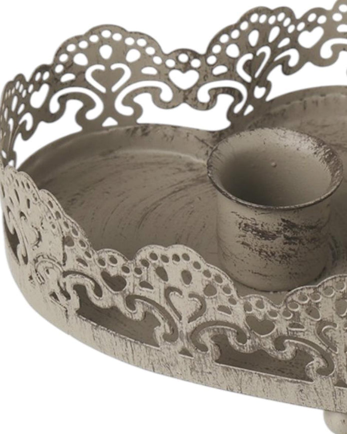 Metal Heart Candle Holder for home décor, featuring a stylish heart design in a sleek metal finish.