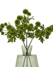 Artificial green globe thistle spray from Hill Interiors, showcasing realistic textured green globe-shaped flowers on a stem.