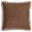 Brown Ruffle Matte Velvet Cushion Cover