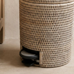 Wickham Rattan Round Pedal Waste Paper Bin