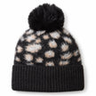 Black Leopard Print Fluffy Bobble Hat