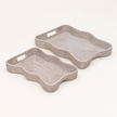 Wickham Rattan Tray Rectangle Scalloped With Handles