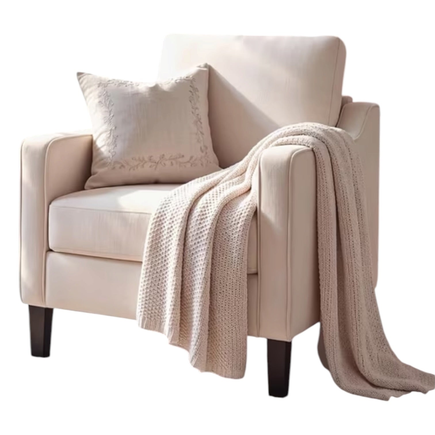 Cream Small Upholstered Tub Arm Chair