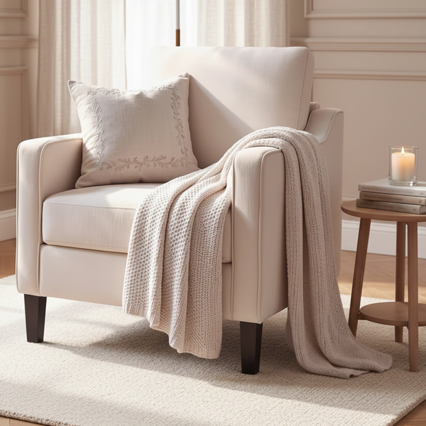 Cream Small Upholstered Tub Arm Chair