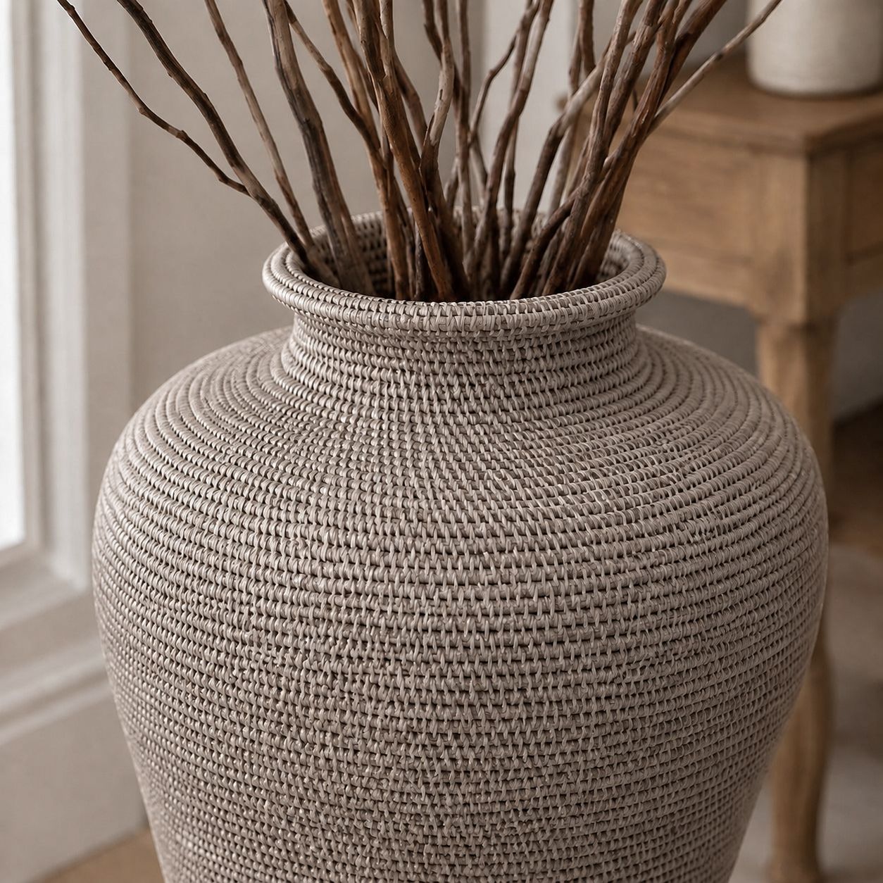Wickham Rattan Large Floor Standing Vase