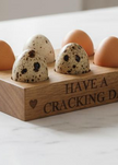 Wooden Egg Holder 'Cracking Day'