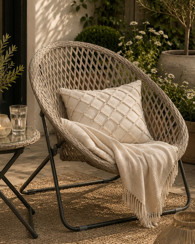 Rattan Snug Garden Furniture Single Chair - Natural