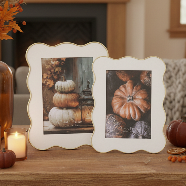 Metal Gold Scalloped Edge Photo Frame