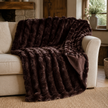 Chocolate Brown Luxury Faux Fur Blanket Throw