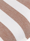 Terracotta striped outdoor garden seat scatter cushion cover from Riva Home, soft furnishings for garden seating.