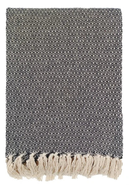Black Recycled Yarn Blanket Throw