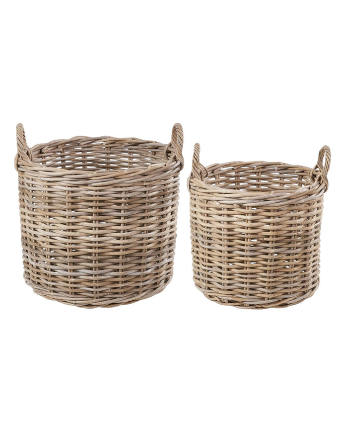 Rattan Kubu luxury round storage basket by Pacific Lifestyle Ltd, natural woven home decor basket for organization and style.