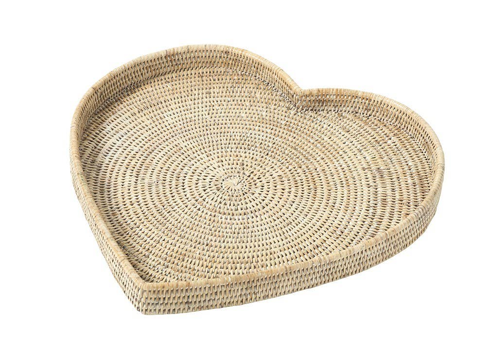 Wickham Rattan Heart Tray - Medium