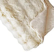 Cream Luxury Faux Fur Blanket Throw, close-up of the cream faux fur surface and folded reverse