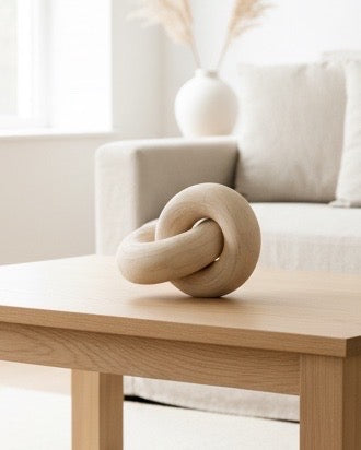 Wooden single knot decor piece by Starlight Express, featuring natural wood grain and a simple, elegant design for home decor.