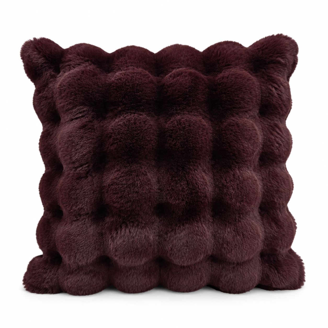 Burgundy Luxury Faux Fur Cushion