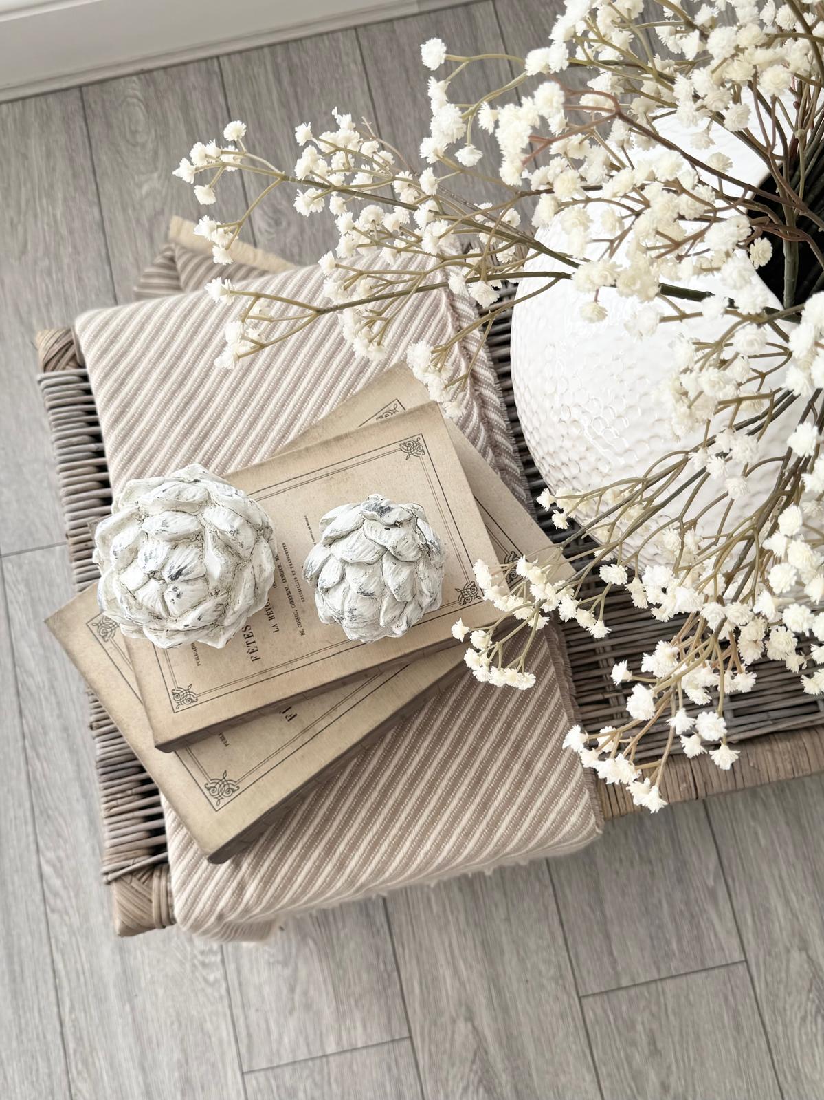 Vintage Cream And Black Design Storage Book Boxes - Set of 2