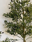 Large artificial faux olive tree by Hill Interiors with lush green leaves and realistic trunk, ideal for home or office decor.