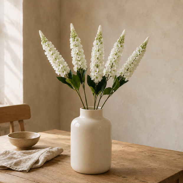 Artificial Tall White Lupin Stem