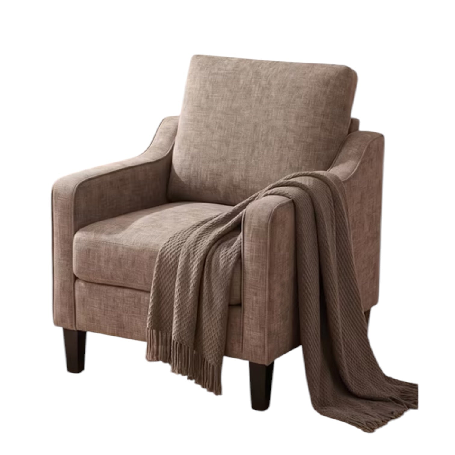Light Brown Small Upholstered Tub Arm Chair